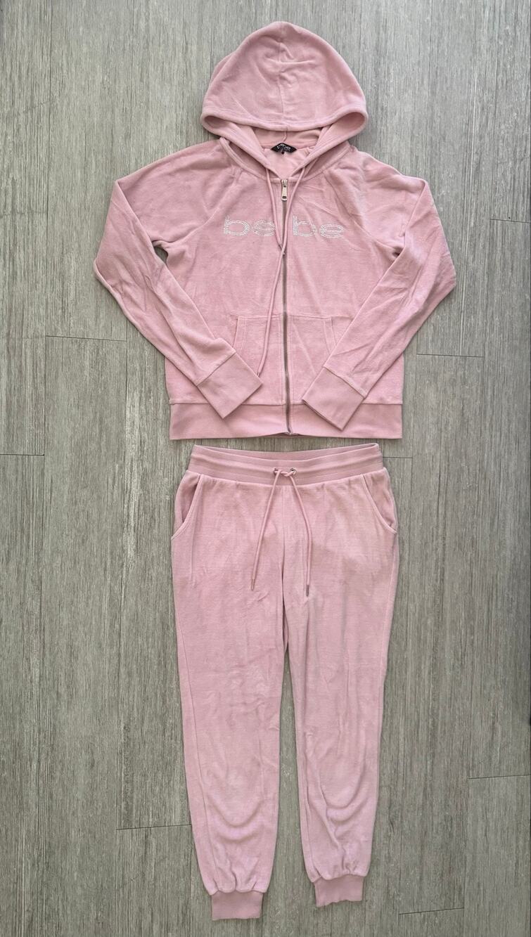 Vintage Y2k Bebe Velour Rhinestone Tracksuit